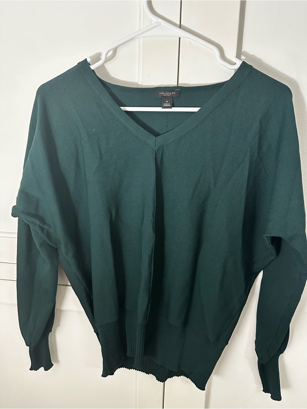 Ann Taylor Deep Teal V-Neck Sweater